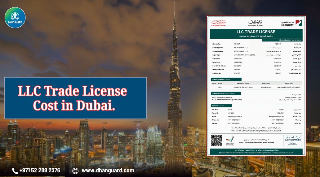 LLC Trade License Cost in Dubai , UAE 2026 Guide | Dhanguard