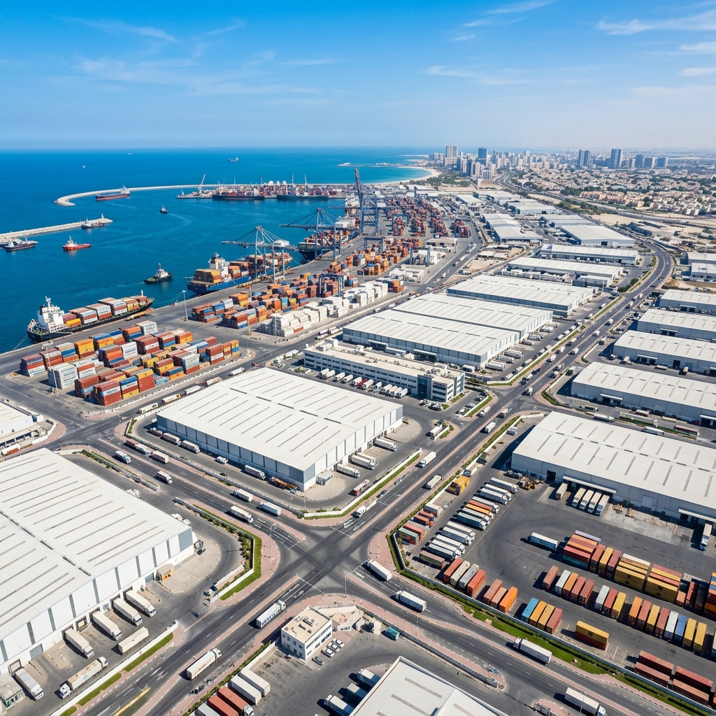 Ajman Freezone industrial and warehouse area