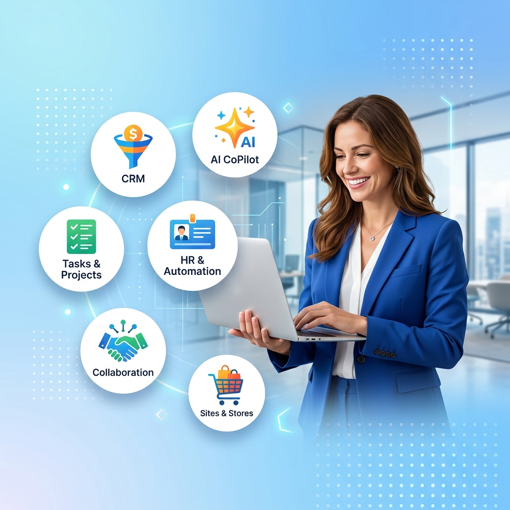 Bitrix24 CRM software suite mockup representation | DhanGuard